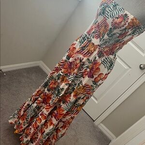 Floral Strapless Maxi Dress